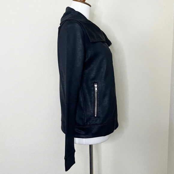 The Kooples Sport Black Vegan Leather Biker Jacket - Picture 5 of 10